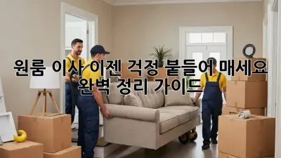 원룸 이사, 이젠 걱정 붙들어 매세요! 완벽 정리 가이드